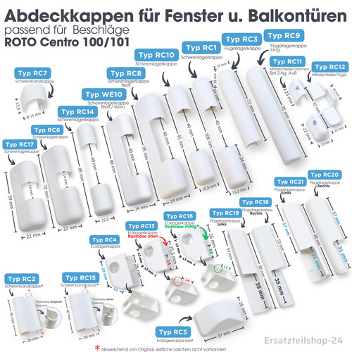 Abdeckkappen passend roto - abdeckkappen,,